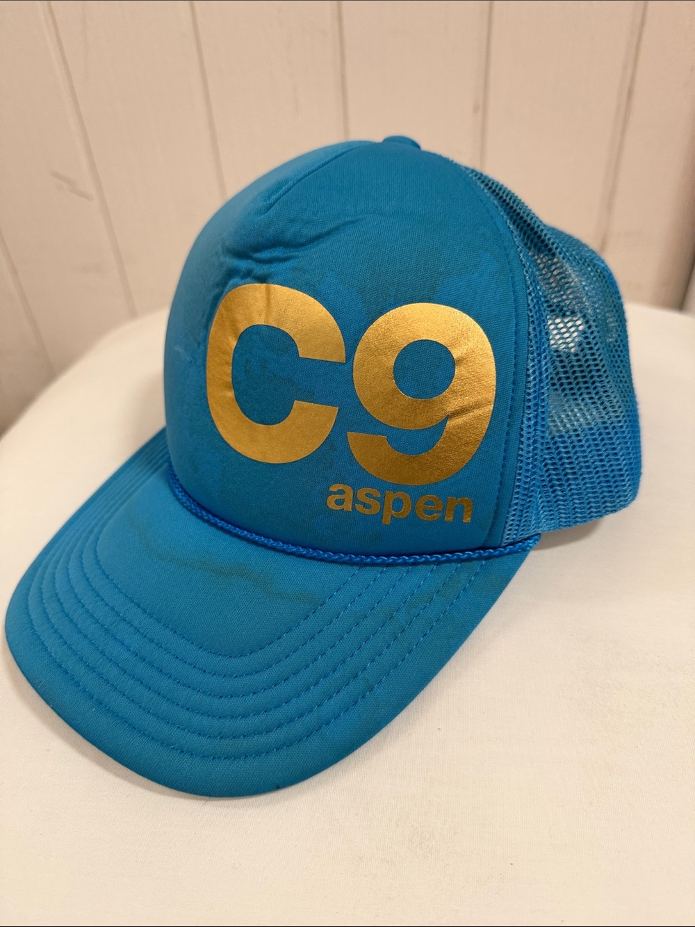 Cloud 9 Club Apres Ski Aspen Trucker Hat with Gold C9 Logo
